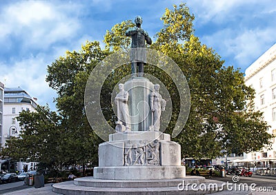 Monument to Karl Lueger in Vienna, Austria Editorial Stock Photo